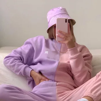 NCLAGEN Women Letter Embroidery Contrast Color Patchwork Hoodies And Sweatpants Joggers Pants Two Pieces Set Sweatshirt Trousers
NCLAGEN Women Letter Embroidery Contrast Color Patchwork Hoodies And Sweatpants Joggers Pants Two Pieces Set Sweatshirt Trousers