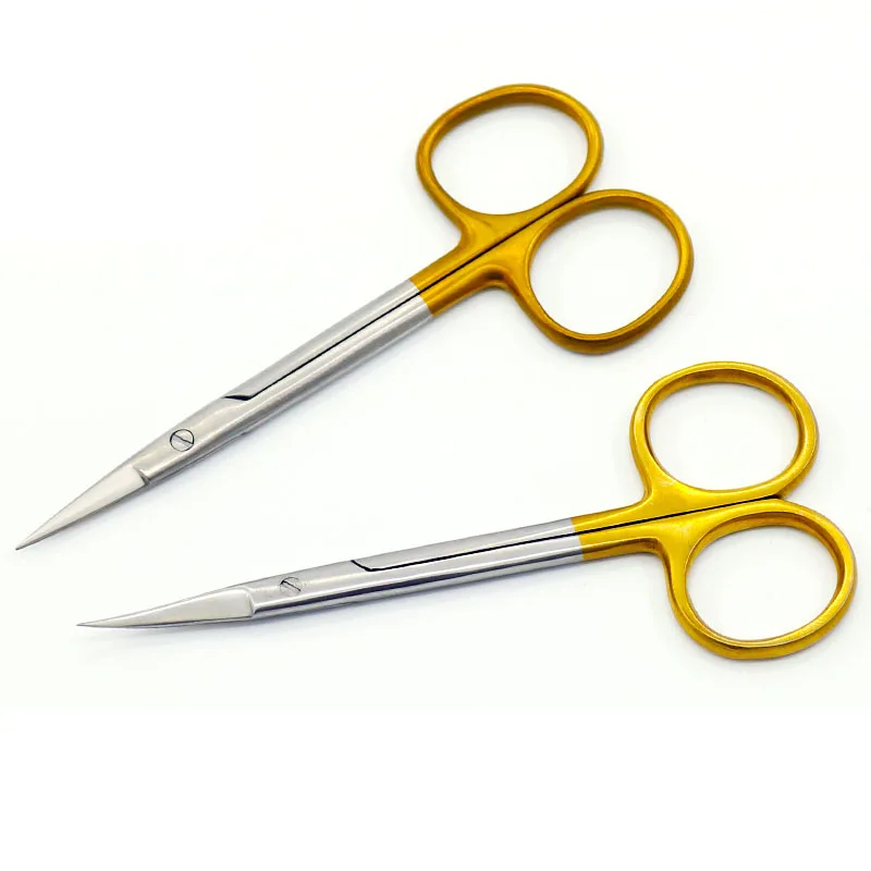 Ножницы для двойного века с золотой ручкой 10 см из нержавеющей стали