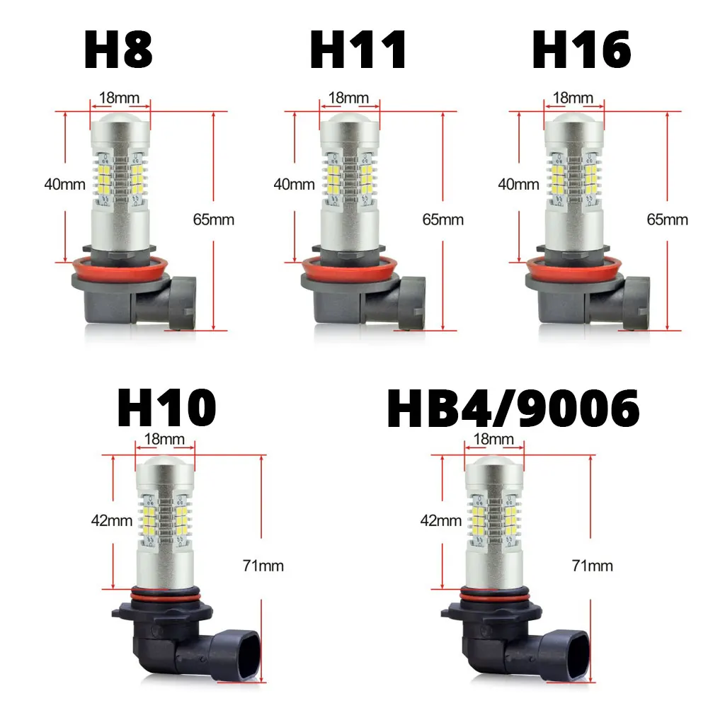 VANSSI 2 шт. H8 H11 H16 светодиодный ные лампы HB4 9006 H10 9145 противотумансветильник фары 21ex