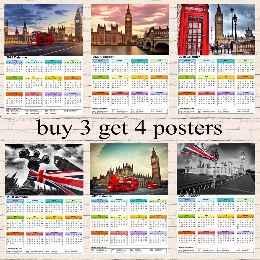 Modern London City Paris Street travel 2020 Calendar Posters and Home decor Painting for Room buy 3 get 4
Modern London City Paris Street travel 2020 Calendar Posters and Home decor Painting for Room buy 3 get 4