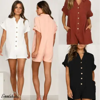 Women Lady Button Clubwear Summer Playsuit Bodycon Party Jumpsuit Romper Shorts
Women Lady Button Clubwear Summer Playsuit Bodycon Party Jumpsuit Romper Shorts