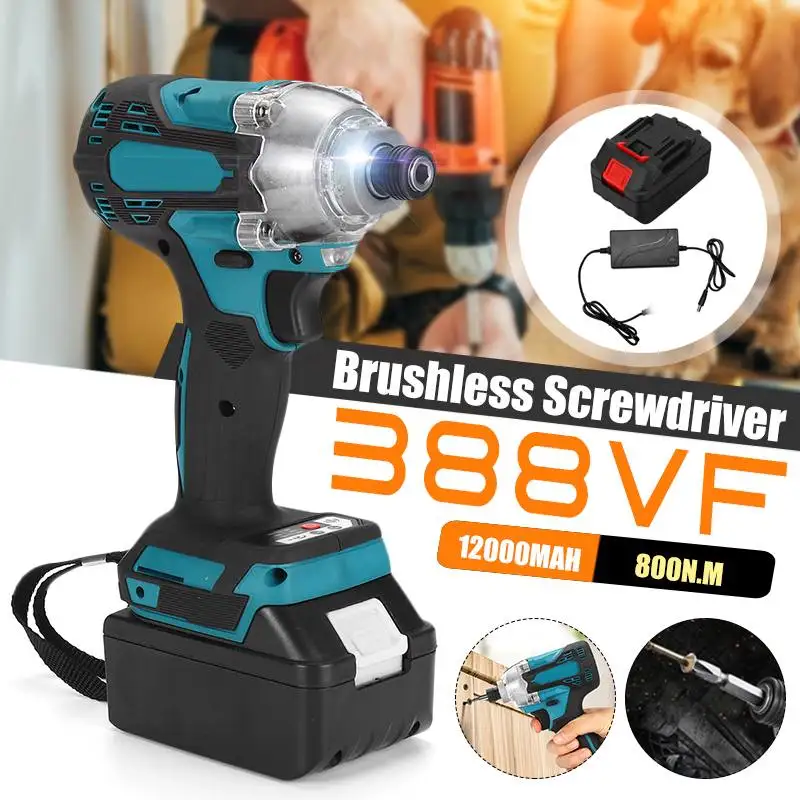 2022 New 800N.m. 388VF Li-Ion 1/4'' Brushless Electric Cordless Screwdriver Household Battery Drill Driver
2022 New 800N.m. 388VF Li-Ion 1/4'' Brushless Electric Cordless Screwdriver Household Battery Drill Driver