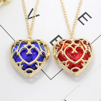 Game The Legend of Zelda Cosplay Red Blue Heart Necklace Pendant jewelry 
Game The Legend of Zelda Cosplay Red Blue Heart Necklace Pendant jewelry