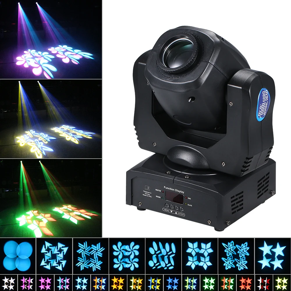 120W LED Moving heads disco Light 9/15CH Rotating Spotlight 16Colors DMX512 sound party lights Auto-run for DJ Disco Party stage
120W LED Moving heads disco Light 9/15CH Rotating Spotlight 16Colors DMX512 sound party lights Auto-run for DJ Disco Party stage