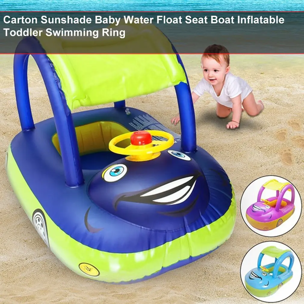 2020 Carton Sunshade Baby Water Float PVC Seat Boat with Canopy Inflatable Toddler Swimming Ring with Steering Wheel
2020 Carton Sunshade Baby Water Float PVC Seat Boat with Canopy Inflatable Toddler Swimming Ring with Steering Wheel