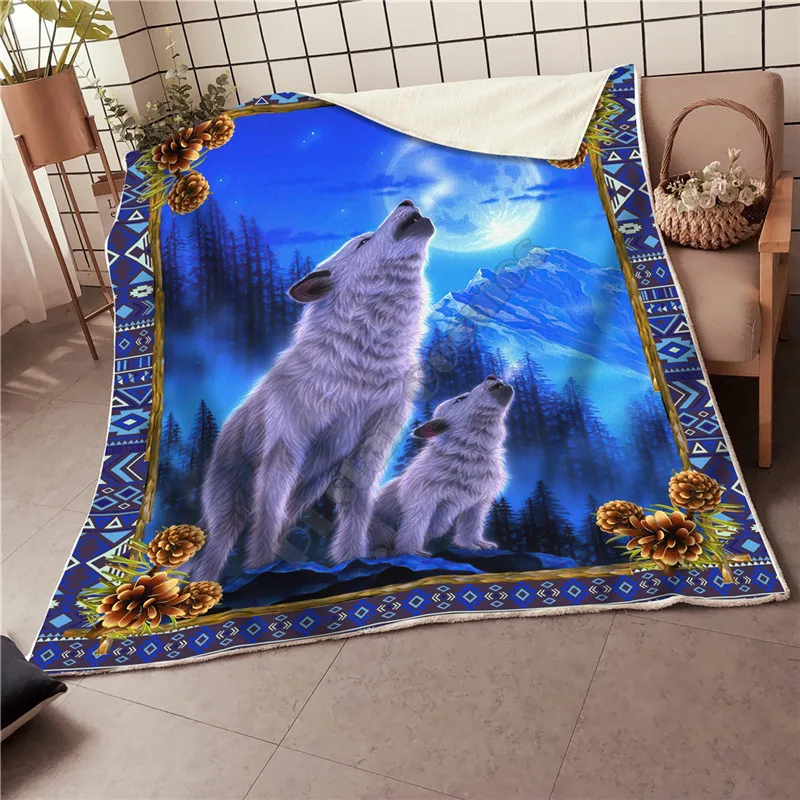 

Wolf Fleece Blanket 3D All Over Printed Blanket Wearable Blanket Adults For Kids Warm Sherpa Blanket Drop Shipping 02