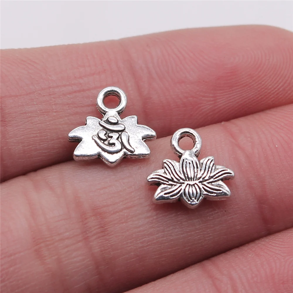 Wholesale 300pcs/bag Charms Lotus Om Antique Silver Color 11x11mm Metal Alloy Charms Jewelry DIY Accessories
Wholesale 300pcs/bag Charms Lotus Om Antique Silver Color 11x11mm Metal Alloy Charms Jewelry DIY Accessories
