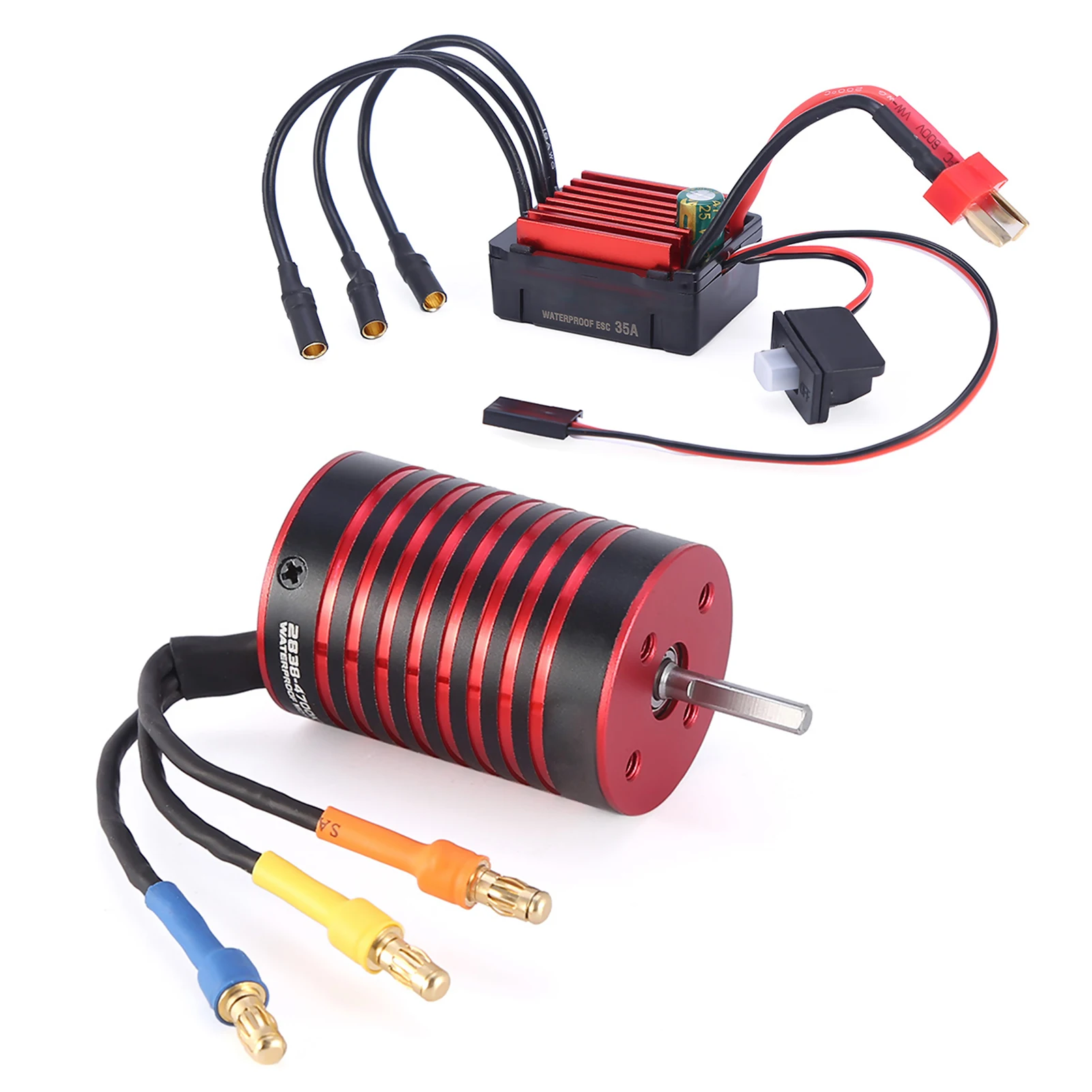 4700KV бесщеточный двигатель и 35A ESC Combo Set 2s T plug водонепроницаемый совместимый с Traxxas