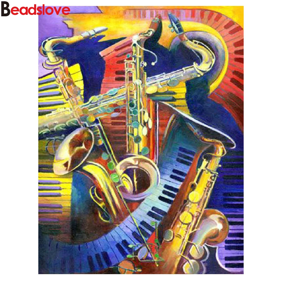 Full Square Round Diamond Painting Musical instrument Embroidery Mosaic Rhinestone Pictures unfinished decorative | Дом и сад