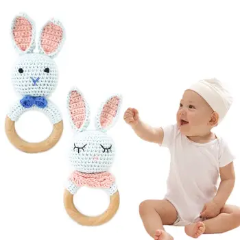 Baby Wooden Teether Ring DIY Crochet Bunny Rattle Soother Bracelet Molar Toys
Baby Wooden Teether Ring DIY Crochet Bunny Rattle Soother Bracelet Molar Toys