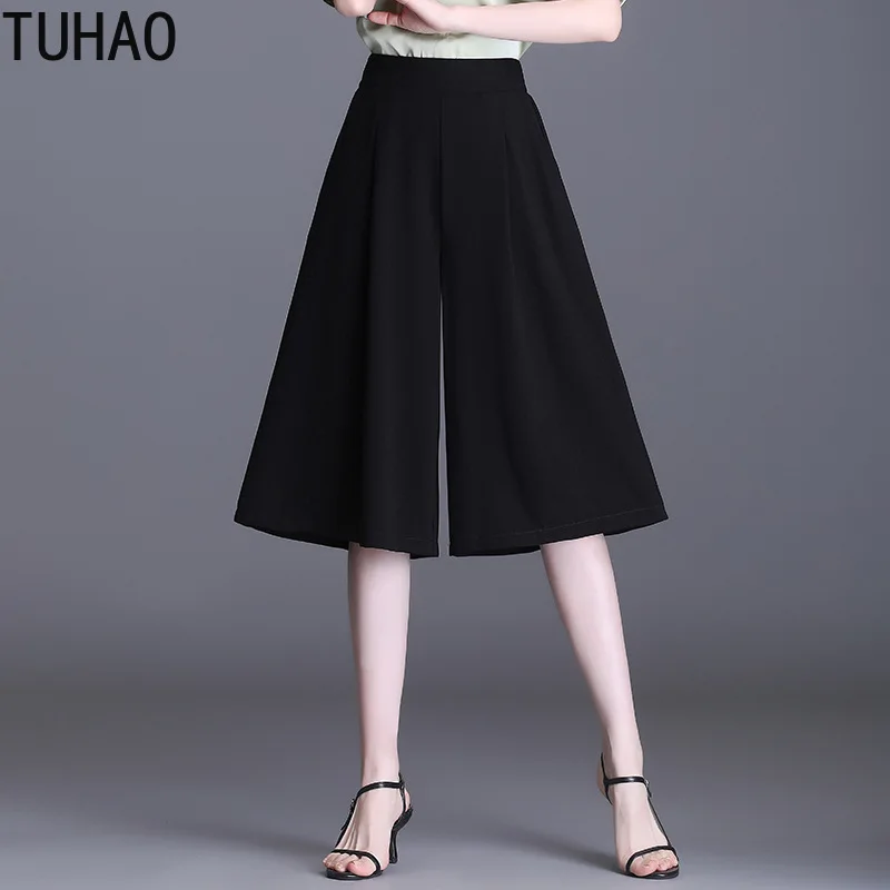 TUHAO Women Office Lady OL Calf Length Pants Oversized 4XL 3XL Female Elegant Chiffon Wide Leg Pant Elastic Wasit Trousers
TUHAO Women Office Lady OL Calf Length Pants Oversized 4XL 3XL Female Elegant Chiffon Wide Leg Pant Elastic Wasit Trousers