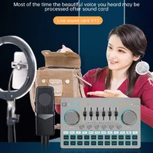 V13 Bluetooth Live Stream Sound Card 18 Sound Headset USB Microphone Streamer Broadcast Audio Card for Computer PC Mobile Phone
V13 Bluetooth Live Stream Sound Card 18 Sound Headset USB Microphone Streamer Broadcast Audio Card for Computer PC Mobile Phone