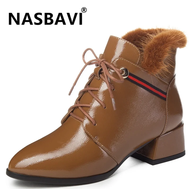 fashion Lace Up Fall Vintage Thick Heels High quality leather Ankle pointed Toe Autumn Brand Women Winter Boots mane warm Shoes
fashion Lace Up Fall Vintage Thick Heels High quality leather Ankle pointed Toe Autumn Brand Women Winter Boots mane warm Shoes