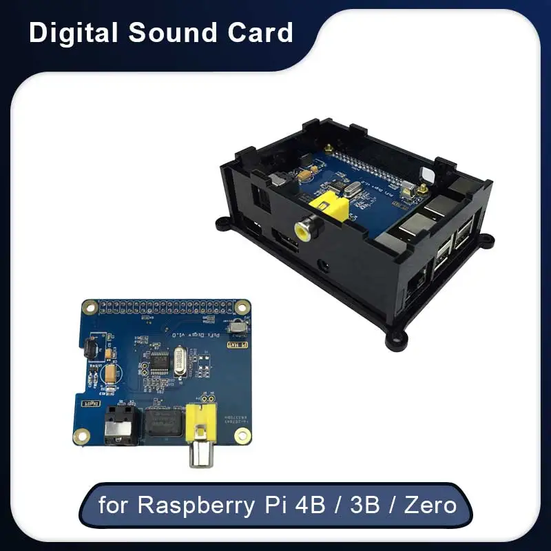 Цифровая звуковая карта для Raspberry Pi 4 HIFI DiGi Плата расширения I2S SPDIF модуль