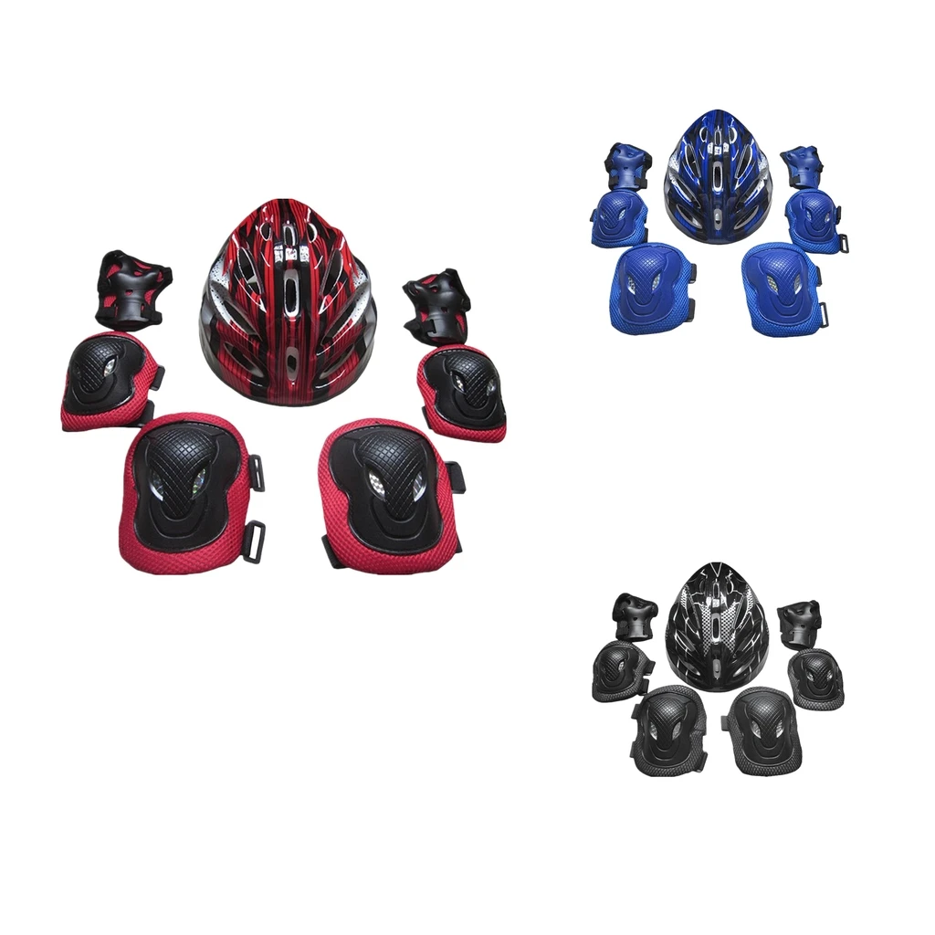 MagiDeal 7pcs Adults Outdoor Sports Cycling Skating Protection Pads Set Knee Pads Elbow Pads Hand Protector Adjustable Helmet MagiDeal 7pcs Adults Outdoor Sports Cycling Skating Protection Pads Set Knee Pads Elbow Pads Hand Protector Adjustable Helmet