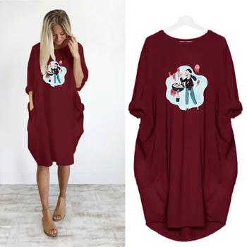 Cartoon Print Women Dress Cute Girl Print Long Sleeve Pocket Loose Spring Autumn Thin Casual Woman Plus Size Party Dresses
Cartoon Print Women Dress Cute Girl Print Long Sleeve Pocket Loose Spring Autumn Thin Casual Woman Plus Size Party Dresses