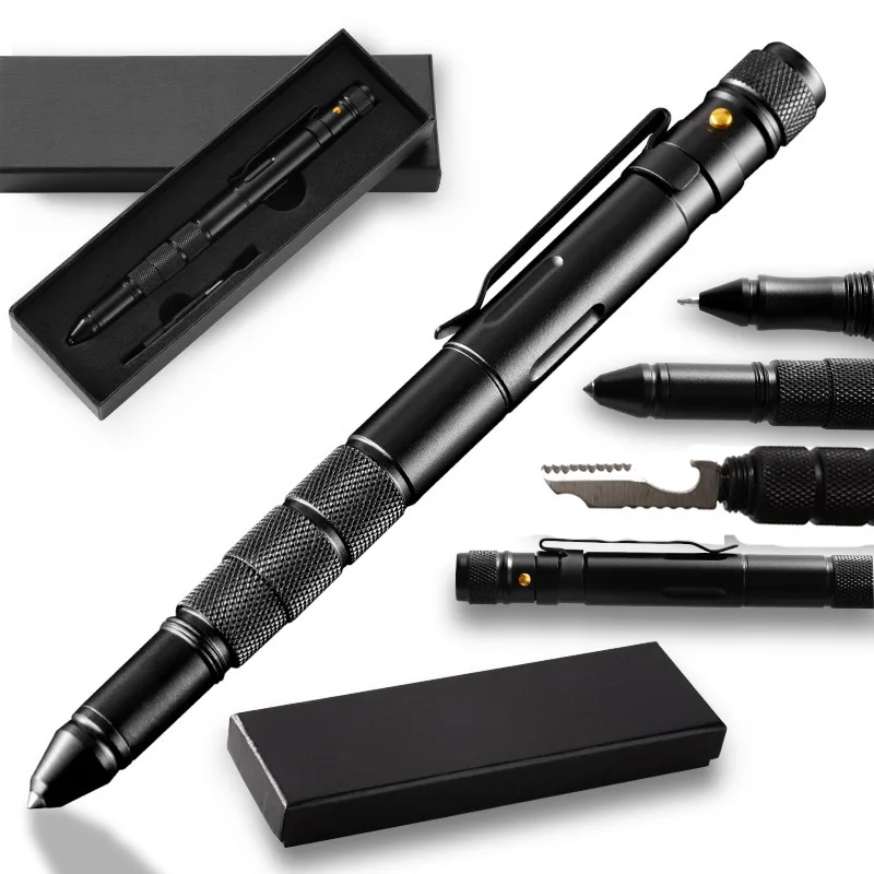 Multi-Function Military Self Defense Weapons Tactical Pen Emergency Flashlight Strobe Glass Breaker Waterproof Survival Weapon
Multi-Function Military Self Defense Weapons Tactical Pen Emergency Flashlight Strobe Glass Breaker Waterproof Survival Weapon