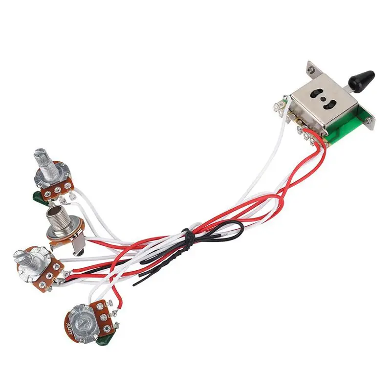 Pots For Strat Guitar PreWired 1 Volume 2 Tone Control 5 Way Switch 3-500K Pot
Pots For Strat Guitar PreWired 1 Volume 2 Tone Control 5 Way Switch 3-500K Pot