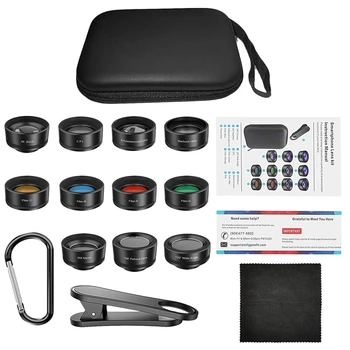 FFYY-Phone Camera Lens,11 In 1 Cell Phone Lens Kit For And Android, Wide Angle Lens+Fisheye Lens+Macro Lens+Zoom Telephot
FFYY-Phone Camera Lens,11 In 1 Cell Phone Lens Kit For And Android, Wide Angle Lens+Fisheye Lens+Macro Lens+Zoom Telephot