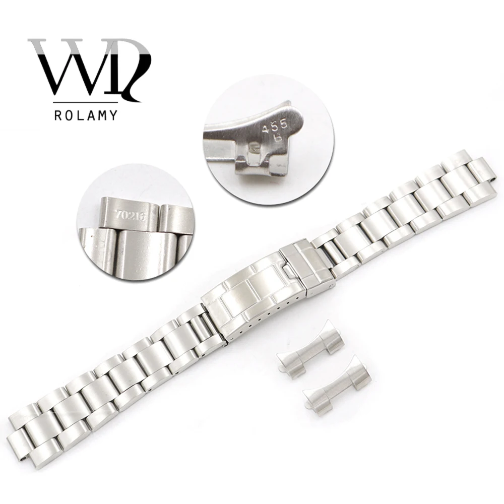 Rolamy 20mm 316L Steel Links Hollow Curved End Deployment Glide Lock Clasp Brushed Bracelet for Rolex VINTAGE Oyster 70216 455B
Rolamy 20mm 316L Steel Links Hollow Curved End Deployment Glide Lock Clasp Brushed Bracelet for Rolex VINTAGE Oyster 70216 455B