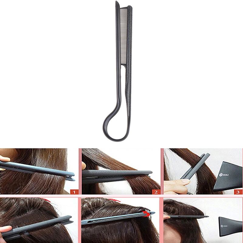 

Hairdressing Hair Straightener DIY Styling Combs Tool 1PC Haircut Straightening V Shape Black Color Comb Clip-Type
