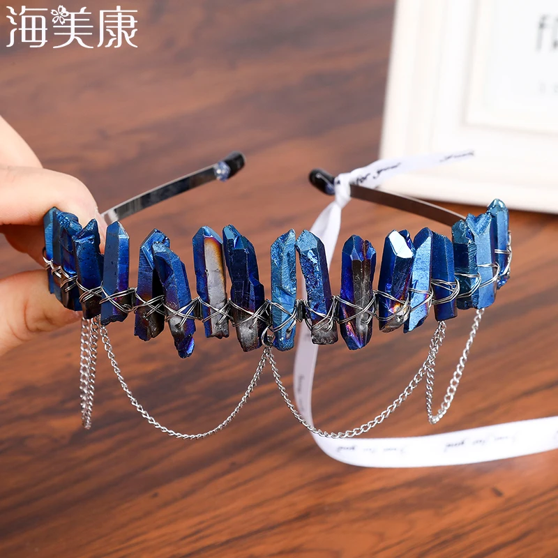 Haimeikang Handmade Natural Crystal Headband with Chain Women Hair Jewelry Wedding Hairbands Crown Holiday Party Gift
Haimeikang Handmade Natural Crystal Headband with Chain Women Hair Jewelry Wedding Hairbands Crown Holiday Party Gift