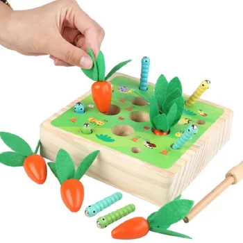 Montessori Pulling radish and catching insects cognition match game puzzle wooden Toys For Children Birthday Gift
Montessori Pulling radish and catching insects cognition match game puzzle wooden Toys For Children Birthday Gift