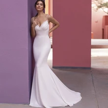 Charming Mermaid Bridal Gown V-Neck Pleats Backless 2021 Spaghetti Straps Sleeveless Jersey Nectarean Custom Made Robe De Mariée
Charming Mermaid Bridal Gown V-Neck Pleats Backless 2021 Spaghetti Straps Sleeveless Jersey Nectarean Custom Made Robe De Mariée