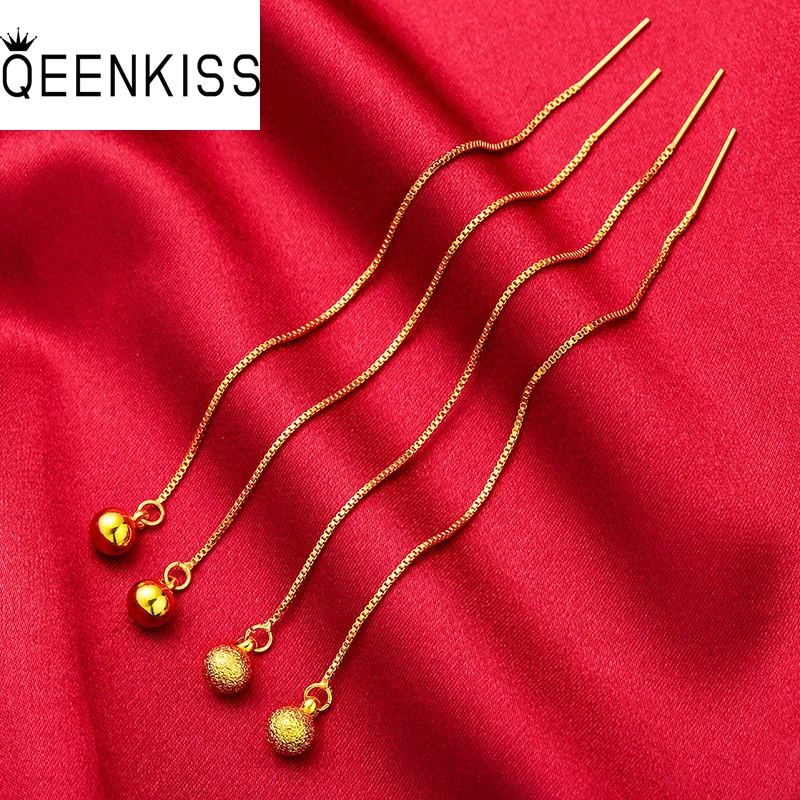 QEENKISS EG555 Fine Jewelry Wholesale Fashion Woman Girl Birthday Wedding Gift Matte Bead 10CM Long 24KT Gold Earings Ear Lines
QEENKISS EG555 Fine Jewelry Wholesale Fashion Woman Girl Birthday Wedding Gift Matte Bead 10CM Long 24KT Gold Earings Ear Lines