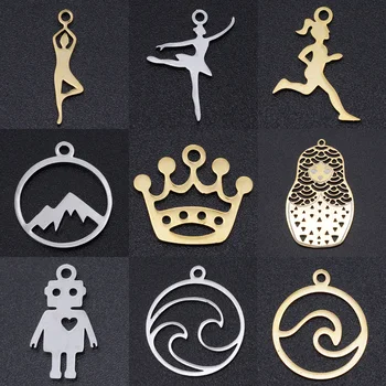 5pcs/lot Running Yoga DIY Charms Wholesale 100% Stainless Steel Wave Mountain Connectors Charm Crown Ballet Jewelry Pendant
5pcs/lot Running Yoga DIY Charms Wholesale 100% Stainless Steel Wave Mountain Connectors Charm Crown Ballet Jewelry Pendant