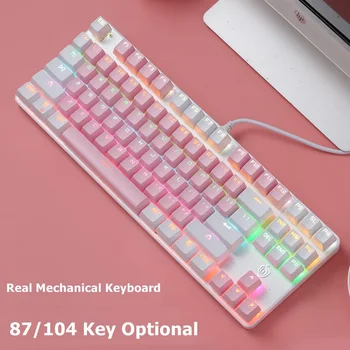 Blue Mechanical Axis 87/104 key Optional USB Wired Mechanical Keyboard Mixed Backlight with Mixed Color Keycap For Home Office
Blue Mechanical Axis 87/104 key Optional USB Wired Mechanical Keyboard Mixed Backlight with Mixed Color Keycap For Home Office