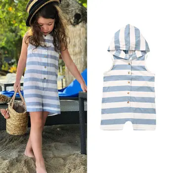 1-6Y Toddler Kid Baby Girl Striped Hooded Jumpsuit Clothes Sleeveless Romper Summer Button Cotton Bodysuits Outfit
1-6Y Toddler Kid Baby Girl Striped Hooded Jumpsuit Clothes Sleeveless Romper Summer Button Cotton Bodysuits Outfit