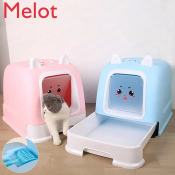 Pink Fully Enclosed Cat Litter Box Deodorant Anti-splash Large Cat Toilet with Drawer Cat Supplies Cat Toilet Training Kit
Pink Fully Enclosed Cat Litter Box Deodorant Anti-splash Large Cat Toilet with Drawer Cat Supplies Cat Toilet Training Kit