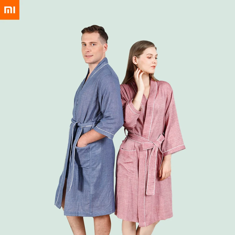 xiaomi youpin Double-layer full cotton home robes Double gauze Moisture absorbing Breathable Japanese lazy style top quality 
xiaomi youpin Double-layer full cotton home robes Double gauze Moisture absorbing Breathable Japanese lazy style top quality