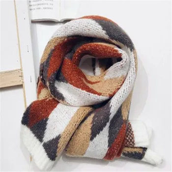 Han edition children scarf geometry in the fall and winter color matching thickening warm knitting wool scarf new men's and Y48 
Han edition children scarf geometry in the fall and winter color matching thickening warm knitting wool scarf new men's and Y48