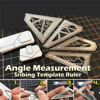 4in1 Stainless Steel Angle Measurement Scribing Template Ruler for Model Building Tools Multifunctional Angle Measurement Ruler
4in1 Stainless Steel Angle Measurement Scribing Template Ruler for Model Building Tools Multifunctional Angle Measurement Ruler