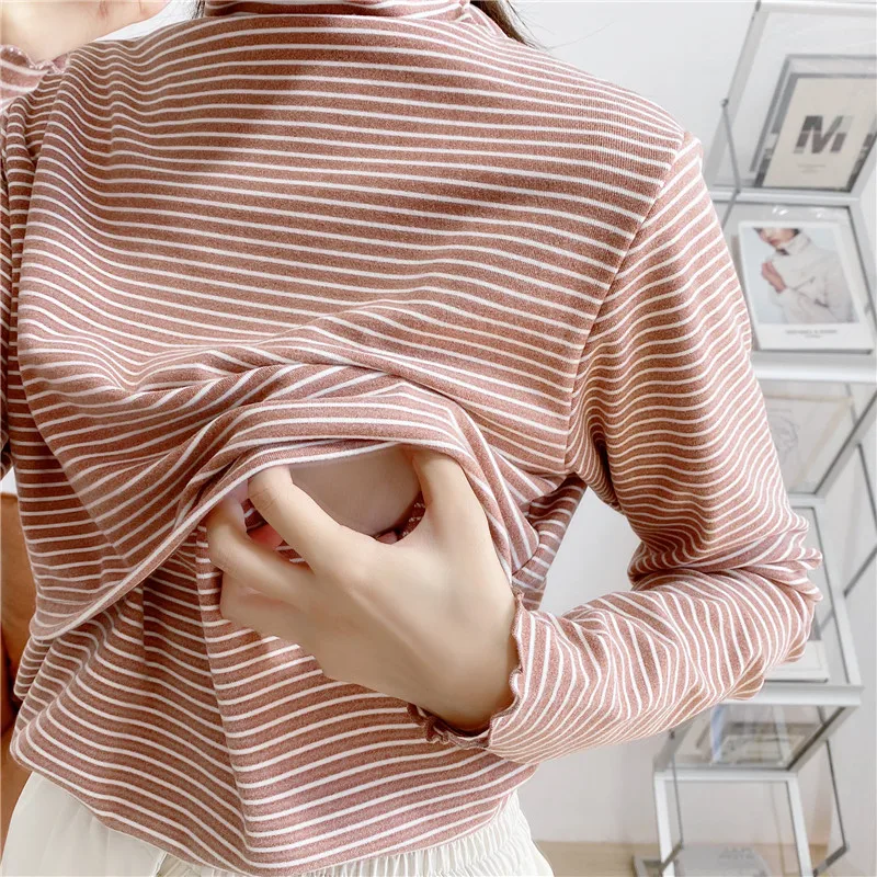 Polyester High Collar Stripes Home Clothes For Pregnan Women Nursing Clothes Long Sleeve Maternity Sleeping Shirts Woman 8591
Polyester High Collar Stripes Home Clothes For Pregnan Women Nursing Clothes Long Sleeve Maternity Sleeping Shirts Woman 8591