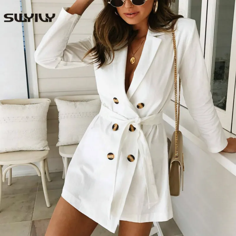 SWYIVY 2019 Autumn Women Trench Coat Long Sleeve Double Breasted Solid Bandage Women Dust Over Coats OL Turn-down Collar Slim
SWYIVY 2019 Autumn Women Trench Coat Long Sleeve Double Breasted Solid Bandage Women Dust Over Coats OL Turn-down Collar Slim