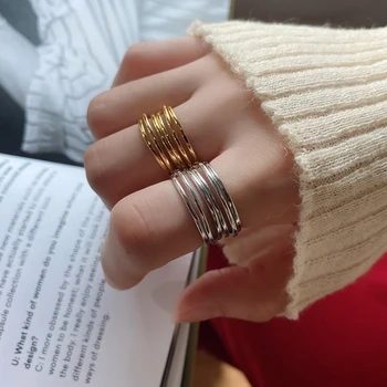 Silvology 925 Sterling Silver Multi-layer Line Rings for Women Elegant Fashionable Wide Rings 2020 Designers Jewelry Female Gift
Silvology 925 Sterling Silver Multi-layer Line Rings for Women Elegant Fashionable Wide Rings 2020 Designers Jewelry Female Gift