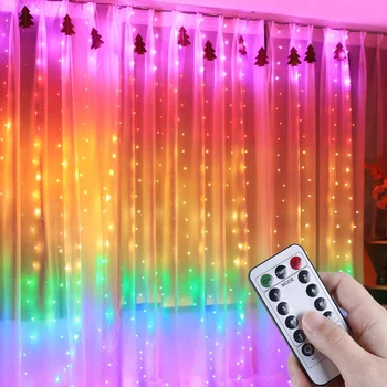 LED Fairy Lights Garland Curtain Lamp Remote Control USB String Lights New Year Christmas Decorations for Home Bedroom Window
LED Fairy Lights Garland Curtain Lamp Remote Control USB String Lights New Year Christmas Decorations for Home Bedroom Window