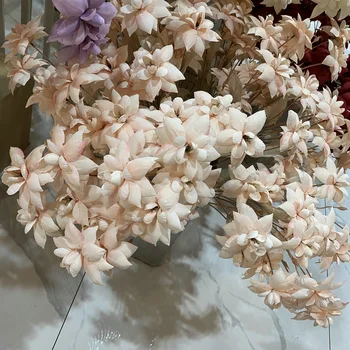 75cm 6 머리/지점 패브릭 꽃 저렴한 장식 실크 꽃 새로운 꽃 인공 결혼식