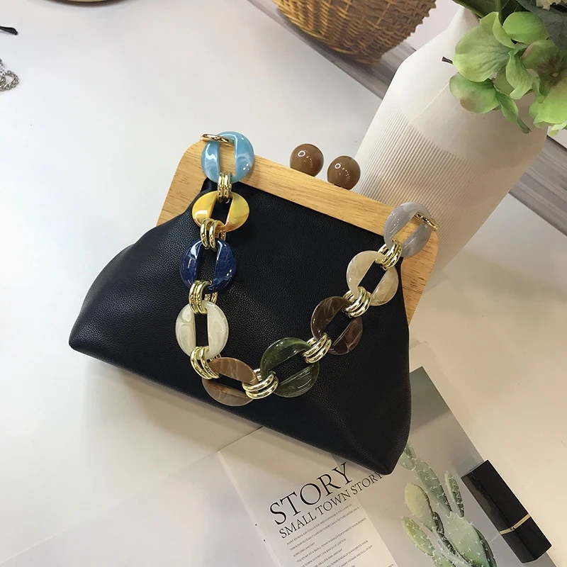 

ABDB-Acrylic Box Bag Bucket Bag for Women Acrylic Clip Evening Bag Ins Chain Luxury Women Handbag Banquet Party Purse Shoulder