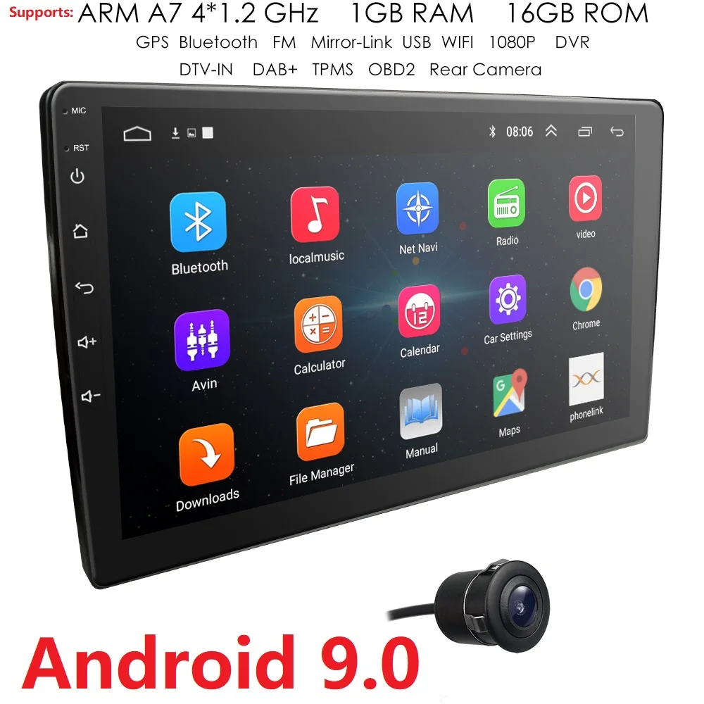 10.1'' Universal Quad Core Car Multimedia Player 2DIN 1G+16G for Android 9.0 GPS Navigation Bluetooth Mirror link WIFI 4G SWC
10.1'' Universal Quad Core Car Multimedia Player 2DIN 1G+16G for Android 9.0 GPS Navigation Bluetooth Mirror link WIFI 4G SWC