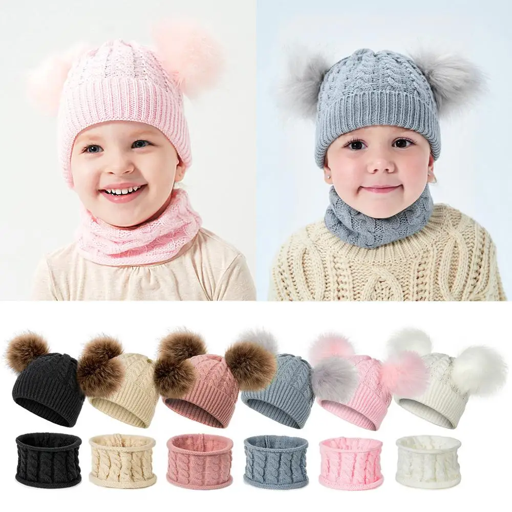 2019 New Two Fur pom poms Knit Beanie Hat Set Solid Color High Quality Winter Hat Boy Girl Hedging Cap Warm Baby Kids
2019 New Two Fur pom poms Knit Beanie Hat Set Solid Color High Quality Winter Hat Boy Girl Hedging Cap Warm Baby Kids