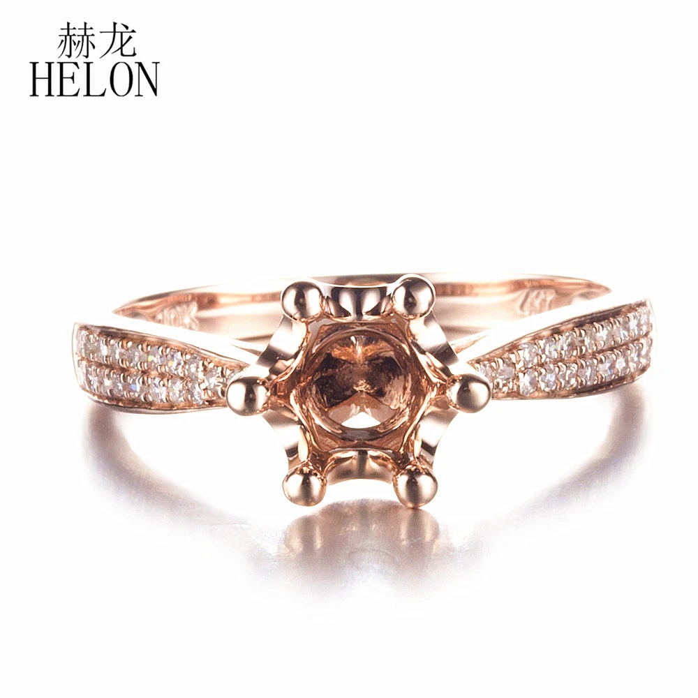 HELON Solid 10k Rose Gold Pave Natural Diamond Women Fine Jewelry Semi Mount Engagement Wedding Ring Setting Fit 6.5mm Round Cut
HELON Solid 10k Rose Gold Pave Natural Diamond Women Fine Jewelry Semi Mount Engagement Wedding Ring Setting Fit 6.5mm Round Cut