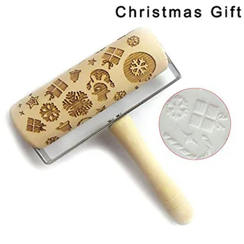 Wooden Embossing Rolling Pin Christmas Laser Engraved DIY Tools Textured Non-Stick Designs and Patterned for Baking Cookie Kid
Wooden Embossing Rolling Pin Christmas Laser Engraved DIY Tools Textured Non-Stick Designs and Patterned for Baking Cookie Kid