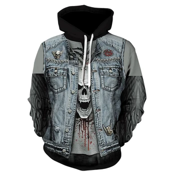 2019 New Gothic Skull Hoodie Men's Hip Hop Hoodie Men / Women's Thin 3D Sweatshirt Print Fake Denim Jacket Skull Hoodie Pullover
2019 New Gothic Skull Hoodie Men's Hip Hop Hoodie Men / Women's Thin 3D Sweatshirt Print Fake Denim Jacket Skull Hoodie Pullover