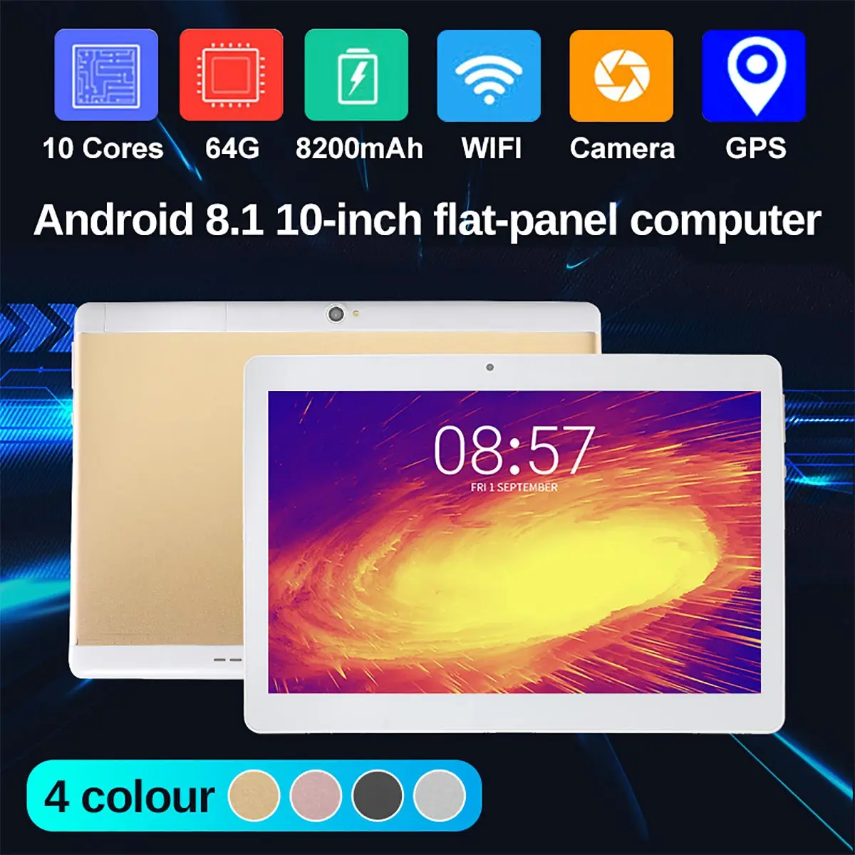 10'' HD Tablet PC 8+128GB 9000mAh Dual Cameras/SIMs 800W+1300W Octa Cores 4G Call Tab Pad
10'' HD Tablet PC 8+128GB 9000mAh Dual Cameras/SIMs 800W+1300W Octa Cores 4G Call Tab Pad