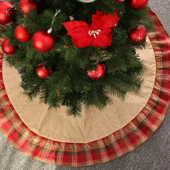 120cm Round Christmas Tree Skirt Plaid Trim Christmas Tree Skirts Cover Floor Mat Carpet Christmas Decorations Tree Skirts
120cm Round Christmas Tree Skirt Plaid Trim Christmas Tree Skirts Cover Floor Mat Carpet Christmas Decorations Tree Skirts