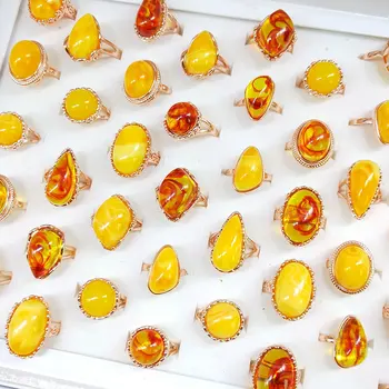36 Pcs/lot classical fashion yellow color women men Natural stone style design ring lot jewelry ring wholesale 200729-39
36 Pcs/lot classical fashion yellow color women men Natural stone style design ring lot jewelry ring wholesale 200729-39